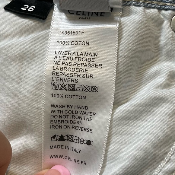 Celine Womens High Rise Flare Jeans Size 26 Light Wash Front Slits - Picture 7 of 11